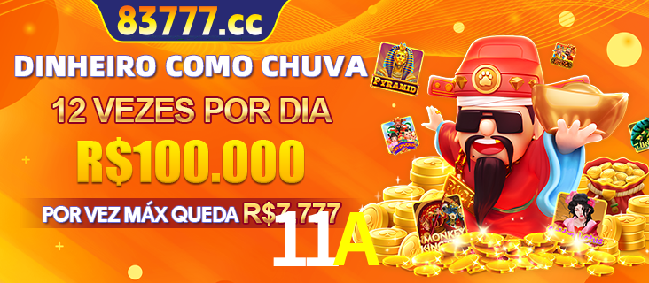Banner do programa de recompensas Recomende para amigos do 11A, detalhando os bônus por convidar amigos, com prêmios que chegam a R$288.888.