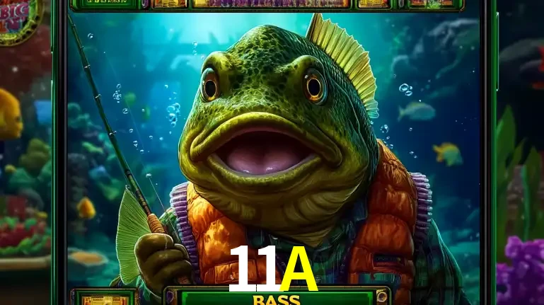 Personagem de peixe pescador do popular jogo de slot com tema de pescaria, uma das emocionantes opções de caça-níqueis para jogar e ganhar no cassino 11A.